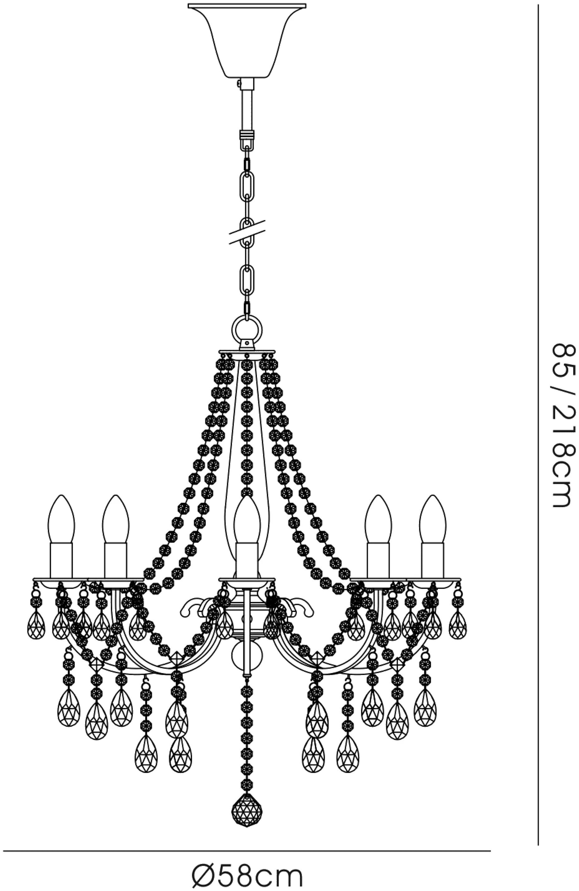 Olivia Crystal Ceiling Lights Diyas Multi Arm Crystal Fittings